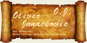 Oliver Janaćković vizit kartica